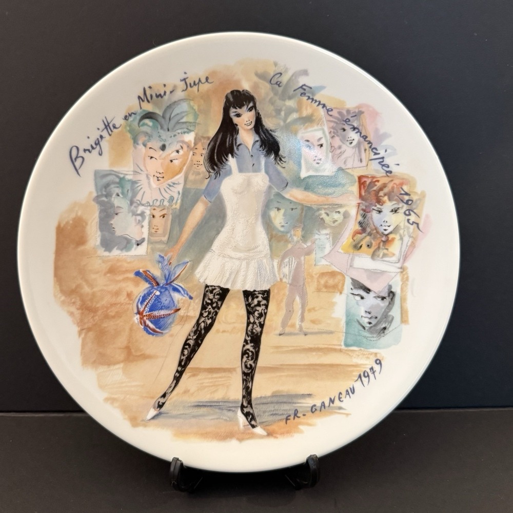 Vintage D'Arceau Limoges Brigitte Mini Jupe 1965 Mod Fashion Plate Ganeau 1979